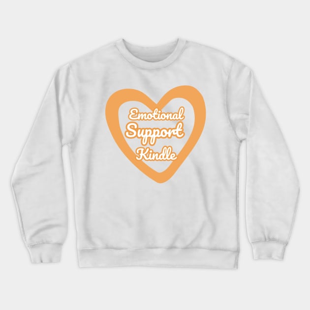 Emotional Support Kindle Yellow - Text On Hollow Heart Crewneck Sweatshirt by Double E Design